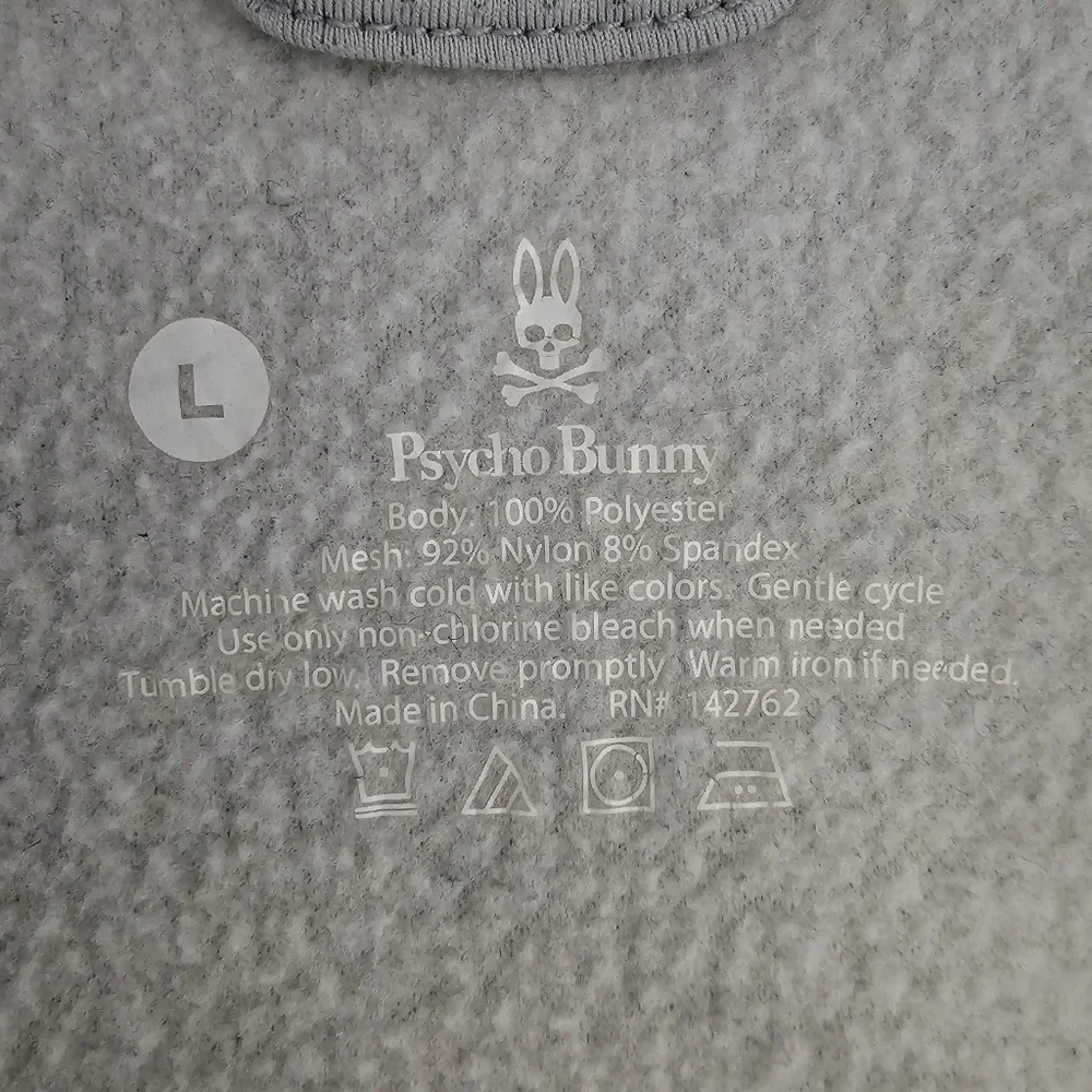 Psycho Bunny Gray Pullover Hoodie Logo Graphic Size L - Picture 6 of 6